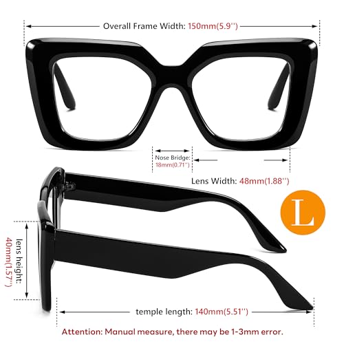 Image of FEISEDY Oversized Square Blue Light Blocking Glasses for Women Men Fashion Computer Glasses Reduce Eye Strain B0111