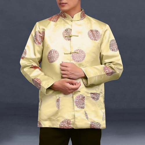 Talent Star Kung Fu Tang Suit Jacket, Long Sleeve Chinese Traditional Tai Chi Top Shirt for Men3