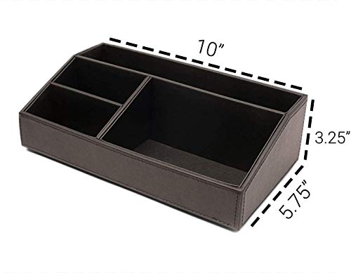 Castle Armory Leatherette Desk Organizer Caddy - Clutter Organizer for Office, Home, Personal, Employee Office Supplies and Accessories (All-in-one Organizer - Stackable) - Image 3