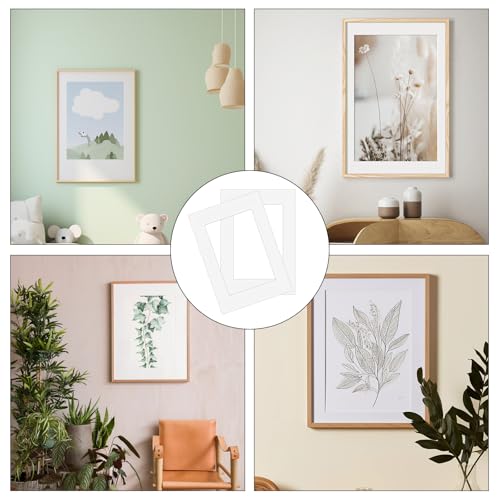 10er Set A4 Passepartouts Weiß – 29.5 x 20.5 cm Außen, 20 x 14.5 cm Innen – Ideal für Bilderrahmen & Fotos mit Tiefeneffekt