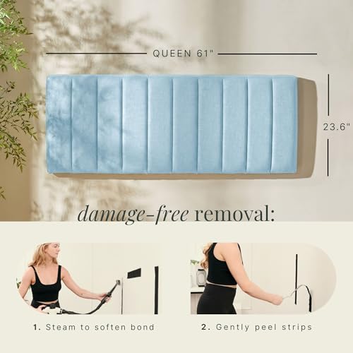 Image of Hearth & Harbor Wall Mounted Queen Headboard Only, Bed Headboard Queen Size