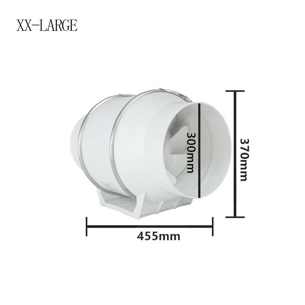Ventilación Ventilador de escape en línea con conducto silencioso, fácil desmontar y limpiar, for uso doméstico comercial(XXL)