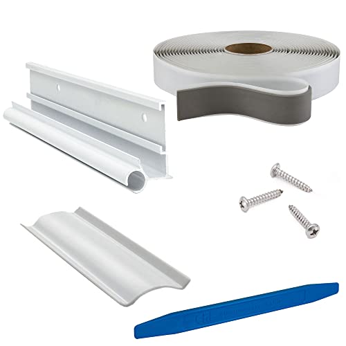 RecPro RV Awning Trim with Gutter | Black or White Color Trim Options 