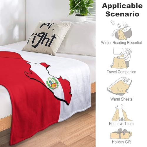 Couverture en flanelle polaire microfibre durable imprimé drapeau Pérou