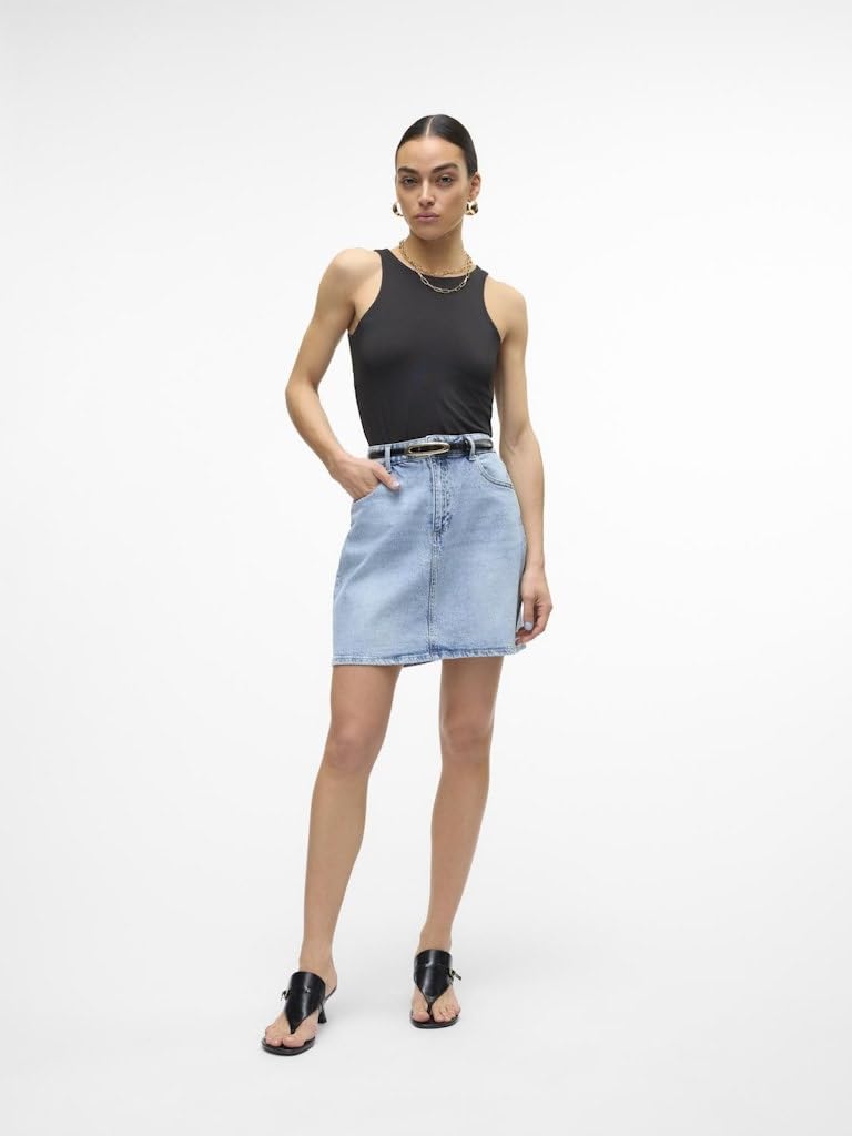 Vero Moda Vmtessa HR Short DNM Skirt Mix Ga Noos Gonna di Jeans Donna