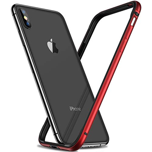 RANVOO Compatible for Apple iPhone X Hard Bumper Case with Soft TPU Inner Frame Slim Thin Red Case for iPhone X (2017)