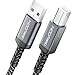 Produktbild deleyCON Druckerkabel USB-B (2 Meter für Drucker, Scanner, MIDI) USB-B auf USB-A Kabel Printer Cable Geflochten + Metallstecker für HP Samsung Epson Dell Lexmark Brother Canon