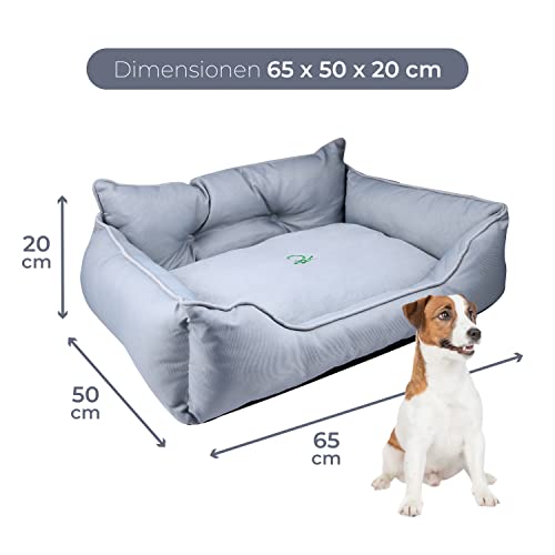 United Colors of Benetton. Pets - Hundebett, Ergonomisches Bett, für Mittelgroße Hunde, Aus Polyester, Waschmasschinegeeignet, Grau, Größe M, 65x50x20 cm