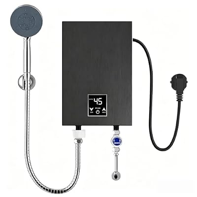 Electric Tankless Water Heater 110V 3500W, Under Sink Instant Hot Water Heater with Digital LCD Temperature Display, Portable Water Heater for Kitchen Bathroom