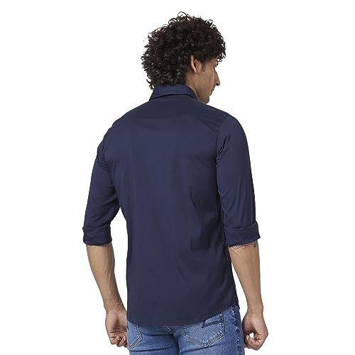 Image of Spykar Men's Regular Fit N /A Full Sleeve Solid Casual Shirts