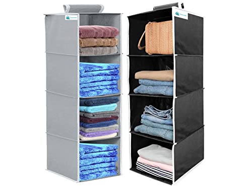 Image of Hanging Organizer (Grey Black, Pack of 2 (4 Shelf))