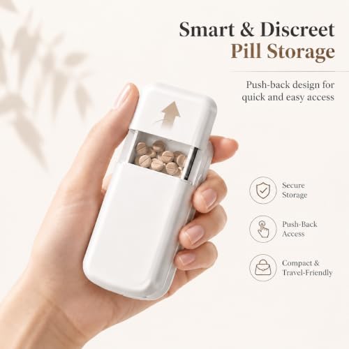Image of Pill Cutter | Pill Splitter for Small or Large Pills | Design in The USA| Cuts Vitamins |- Adjustable Splitter Easy to Clean, Safe for Seniors, Kids, Pets (Beige)