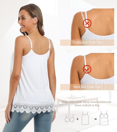 Camisoles for Women with Built in Bra Adjustable Strap Tank Tops Cami Sleeveless Summer Tops for Workout Sleeping Traveling4