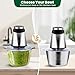 BUMET Electric food processor vegetable chopper 500W 2x8cup bowls 2 bi-layer 4 blades Small Food chopper ideal as Electric Meat grinder for home use,Mincing,chopping for kitchen aid,baby foot,pet food