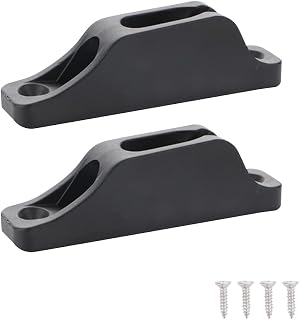VTurboWay 2-Pack Marine Grade Nylon Kayak Cord Lock Cleats for 6mm Soft Rope - Rope Tensioners with Free Screws