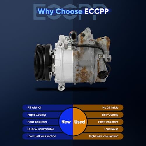 Image of ECCPP AC Compressor for Volkswagen Passat 4.0L 2002-2004 | for Volkswagen Touareg 3.2L 2004-2005 for Porsche Cayenne V6 3.2L 2004 Fast Cooling AC Compressor with Clutch