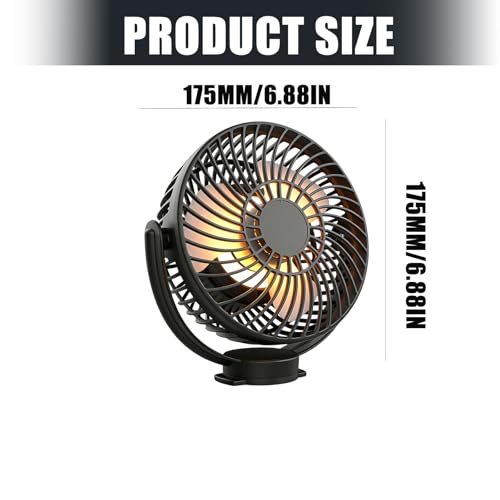 Ventilador portátil recargable con temporizador y luz LED blanca ajustable 4