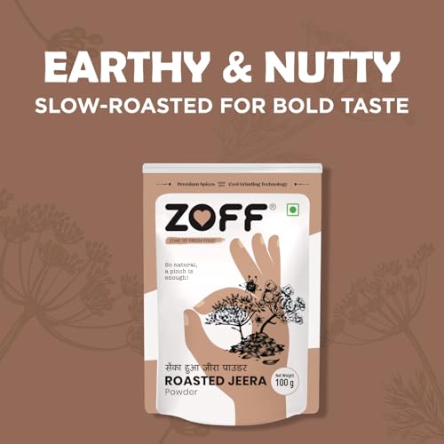 Image of ZOFF Roasted Jeera Powder - Bhuna Jeera Powder - Roasted Cumin Powder - Pure & Natural Jeera Masala - Aromatic Organic Cumin Powder for Cooking & Seasoning - Net Weight 100g