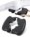 HOMCA Cuscino Antidecubito Pieghevole e Regolabile, Cuscino per Coccige in Memory Foam per Persone Costrette A Letto e Lunghi Periodi Seduti (Nero)