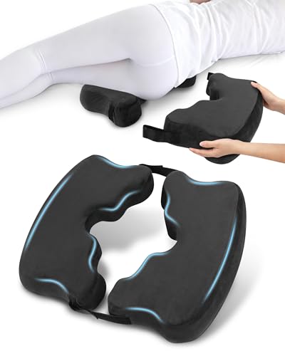 HOMCA Cojín Antiescaras Plegable y Desmontable, Cojín Hemorroides de Espuma Viscoelástica para Reposo en Cama y Sentarse Durante Periodos Prolongados (Negro)
