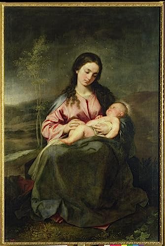 Art Tableau la Vierge et l'enfant crée une ambiance sereine dans votre salon