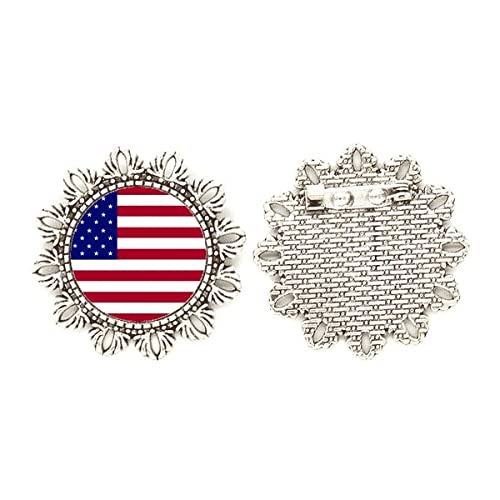 Broche de plata con bandera de Estados Unidos para lucir en americanas y eventos