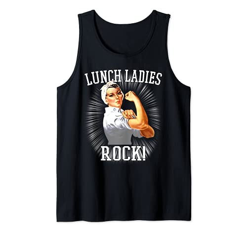 Retro Lunch Ladies Rock Rosie the Riveter-School Lunch Lady Camiseta sin Mangas