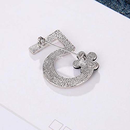 Celebrity Design Number Five Brooch Pin Corsage Scarf pin Rhinestones Breast pin for Wedding/Banquet3