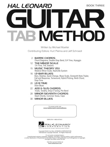 Hal Leonard Guitar Tab Method Book 3. Includes Audio Online
