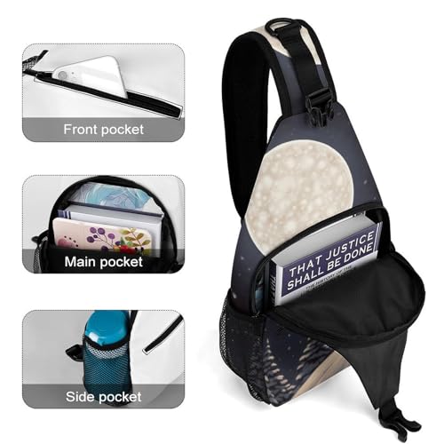 Morrales Crossbody Christmas Moon para Senderismo miniatura 4