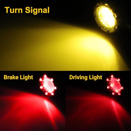 Luz freno trasera y señal de giro para motocicleta con bombillas ámbar y roja en pack de 2 o 4 piezas 6