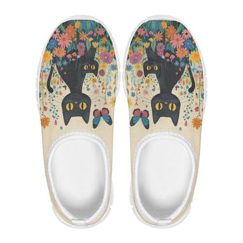 Girls Sneakers Black Cat Walking Running Shoes - Main Image