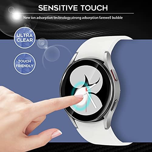 NEWZEROL 4 Packs Compatible for Samsung Galaxy Watch 5/4 (40MM Version) Tempered Glass Screen Protector High Resolution Tempered Glass Screen Protector Bubble Free Protective Film - Transparent
