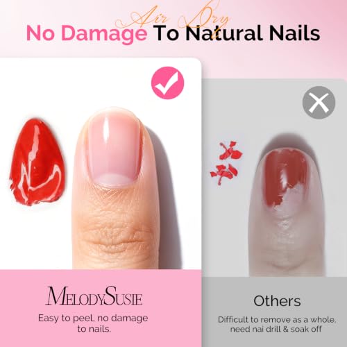 Image of MelodySusie 15ML Air-Dry Peelable Base Coat | Soak Off-Free Easy Removal without Damage,Beginner Friendly Gentle Protection for Nails No UV /LED Lamp Needed