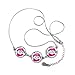DIYthinker Jour Amour Image Saint-Valentin avec Illustration Basé en Forme de lèvres Rose Motif Forme Ronde Pendentif Bijoux Collier avec décoration de la chaîne