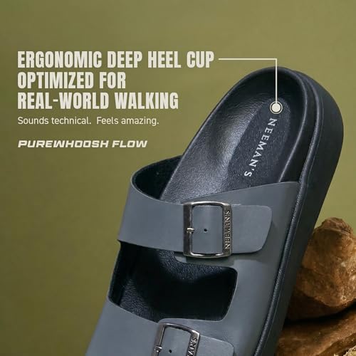 Image of Neeman's PureWhoosh Flow Sandals for Men | Waterproof Chappal | Casual Slippers with Ergonomic Arch Support & Anti Skid EVA Sole | Adjustable Strap | Lightweight Monsoon Floaters for Beach & Outdoor Wear