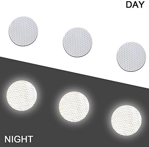 Round shape White Reflective Tape For Trucks Trailers Car Park Traffic Warning Caution Conspicuity Tape Waterproof Self-Adhesive Reflector Tape-Reflective Tape 20 packs