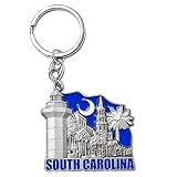 South Carolina Keychain Souvenir Metal Key Ring of the Palmetto State