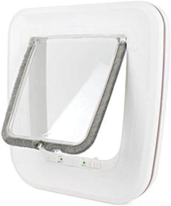 Mumoo Bear Cat Door, Interior Door Up To 1.77'', 4-Way Locking, Silent Action, Save Energy Flap Magnetic Design, Pet For Dogs And Cats 13Lbs, White, B07R8Tz9J1