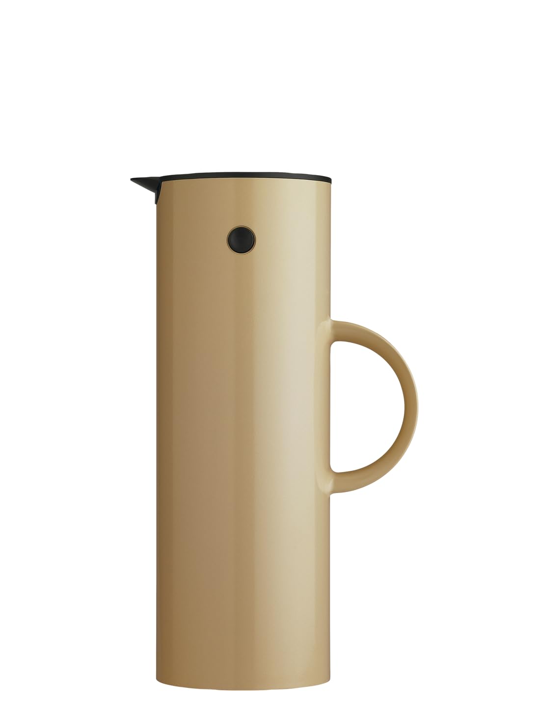 Stelton Jarra térmica EM77 – Jarra térmica de doble pared para bebidas calientes/frías – Tetera y café con inserto de cristal, cierre magnético, tapa de rosca, diseño vintage, 1 litro, arena cálida