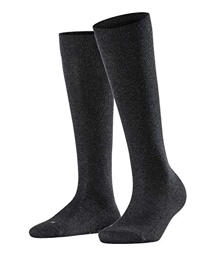 Falke Women's 1 Pair Sensitive London Left & Right Cotton Knee High 7.5-10 Anthracite