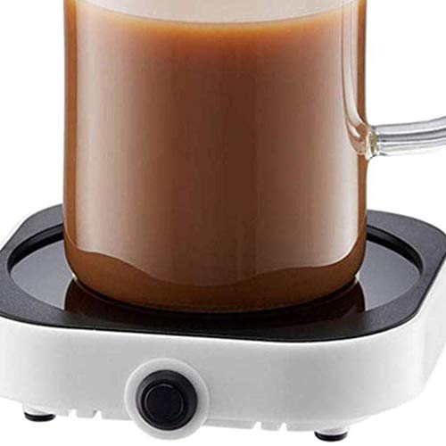 White Insulation Coaster-Electric Coffee Heater Milk Thermostat Coaster Base Heating Plate Suitable for Dormitory Office Beverage Heating