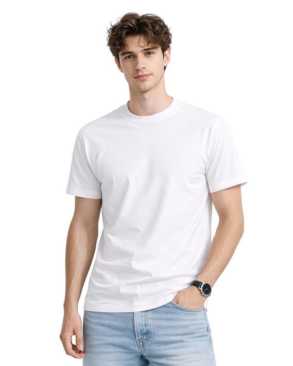 Image of VEL Plain 100% Cotton T-Shirt Multicolor Combo Pack of 5 Regular Fit Round Neck Half Sleeve Comfortable All Season wear Stylish Basic Tees