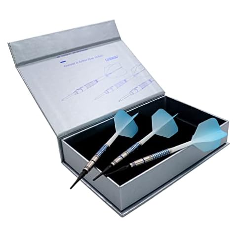 CUESOUL Blue GEM Stone 20g Soft Tip 90% Tungsten Dart Set with Uniformity Titanium Coated and Gradient Color ROST Flights Cover