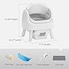 PetPivot Self Cleaning Litter Box, Open Top Automatic Litter Box for Multiple Cats, Multiple Layer Safety Protection, Liners and Mat Included, White #5