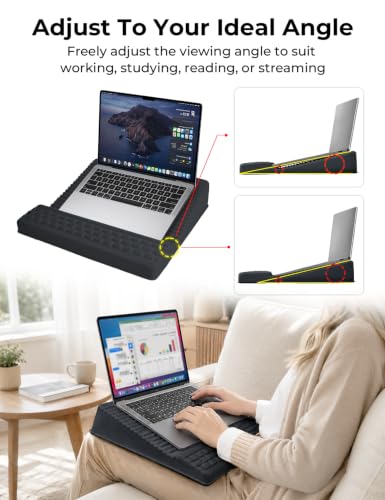 Image of Adjustable Lap Desk with Wrist Rest, Reversible Laptop Stand
