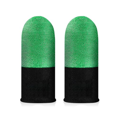 Fingerhandschuhe Daumen Fingerspitzen Abdeckungen für Handyspiele, rutschfeste Daumenhülse, schweißfest, atmungsaktiv, silberfarbene leitfähige Abdeckungen