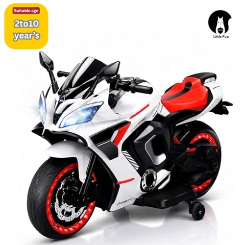 Image of LITTLE PUP Yamaha R9 Battery Operated Bike for Kids | Electric Bike for Child | LED Light & Music | Baby Ride on Toy Rechargeable Battery | for Kids to Drive 2 to 10 Years Boys and Girls