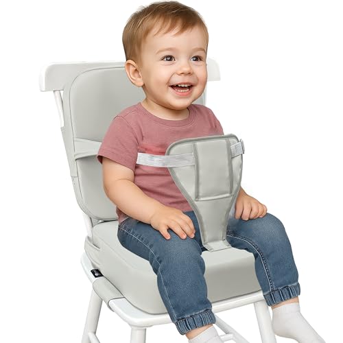 Image of Toddler Booster Seat for Dining Table with Backrest, Waterproof PU Cushion