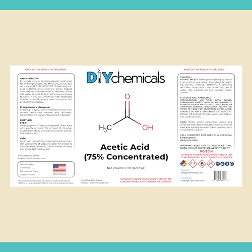 image for Chemboys Industrial-Grade 75% Pure Acetic Acid by DIY Chemicals – Mu
